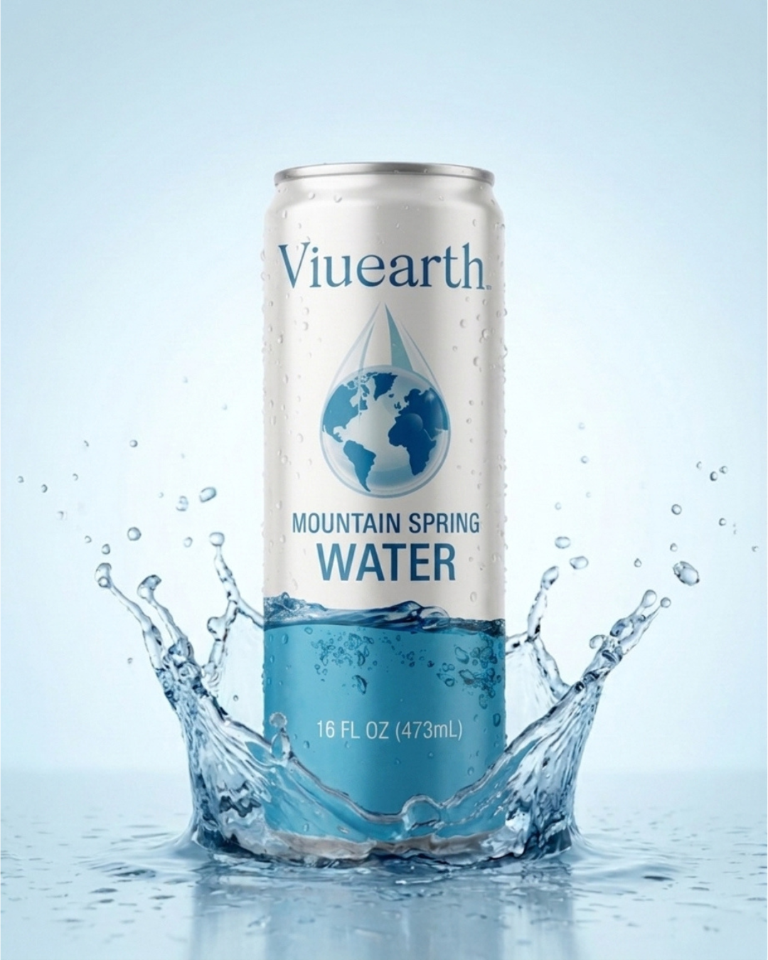 Viuearth PureCan Mountain Spring Water – 16 fl oz (473 mL) Aluminum Cans, 12-Pack